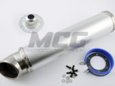 Глушитель (тюнинг) 420*100mm, креп. 78mm (нержавейка, серебро, прямоток, mod:2)
