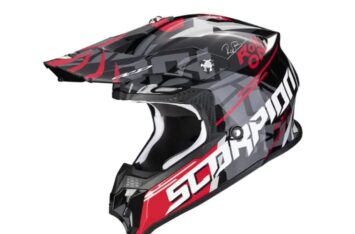 Мотошлем Scorpion VX-16 Evo Air Matt Black White Orange Мотошлем Scorpion VX-16 Evo Air Matt Black White Orange